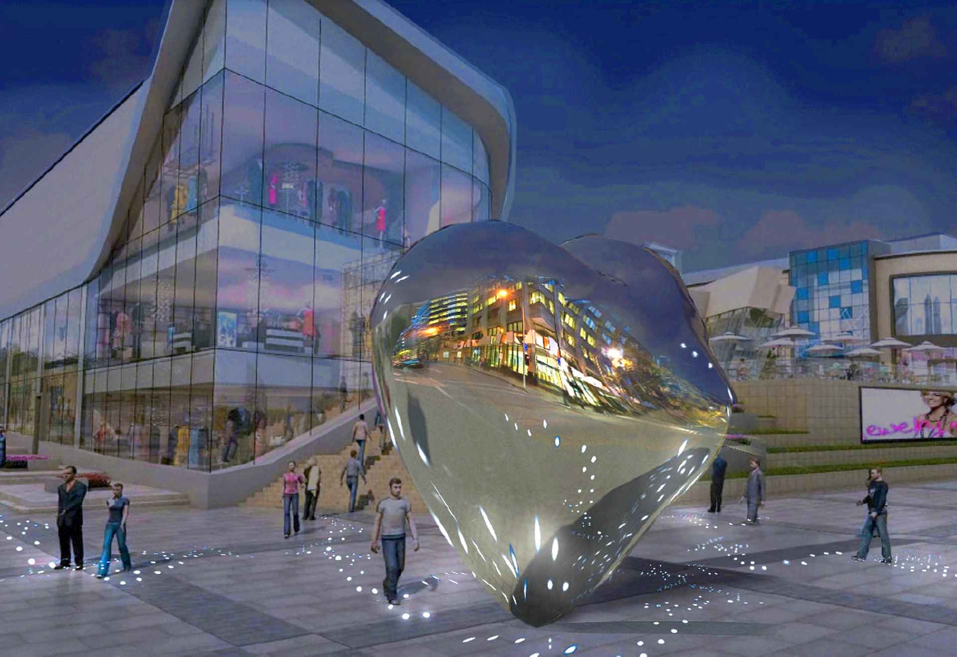 Lighting installation proposal 1. Part of the Dostyk Plaza, Kazakhstan project