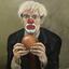 Andy Warhol with burger by Axel Bottenberg Andy Warhol with burger by Axel Bottenberg